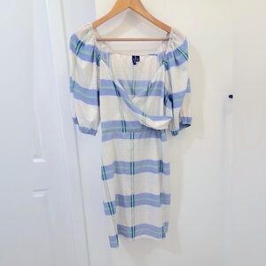 Vera Moda Blue and Green Striped Dress